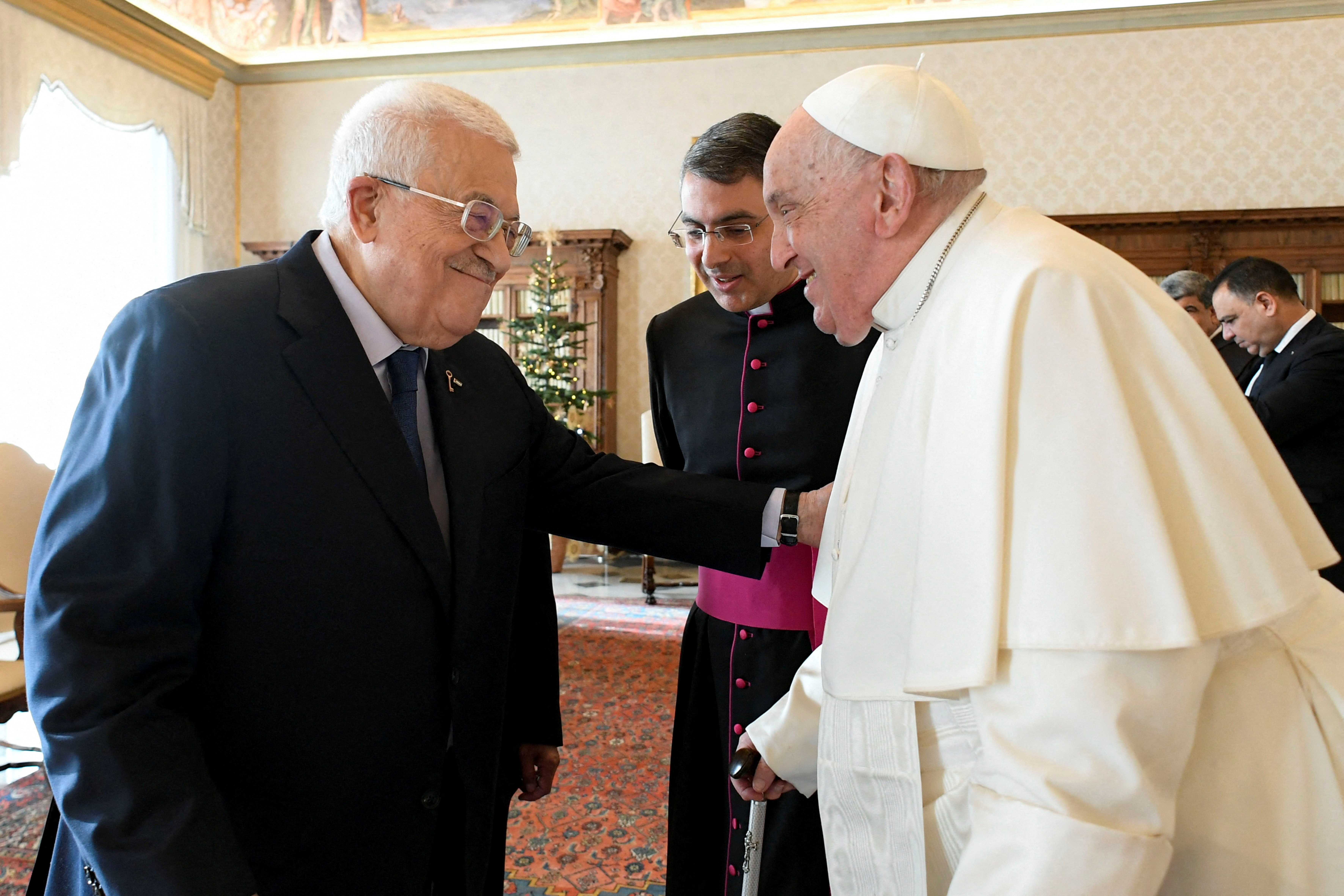 Pope Francis meets Palestinian President Mahmoud Abbas