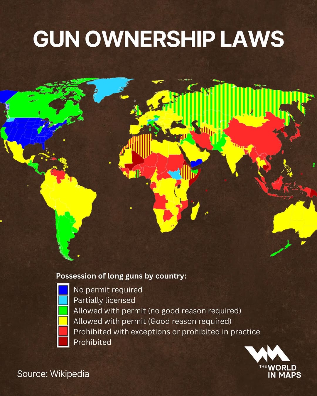 Gun ownership laws vary widely across the globe. In some countries, like the United States, owni