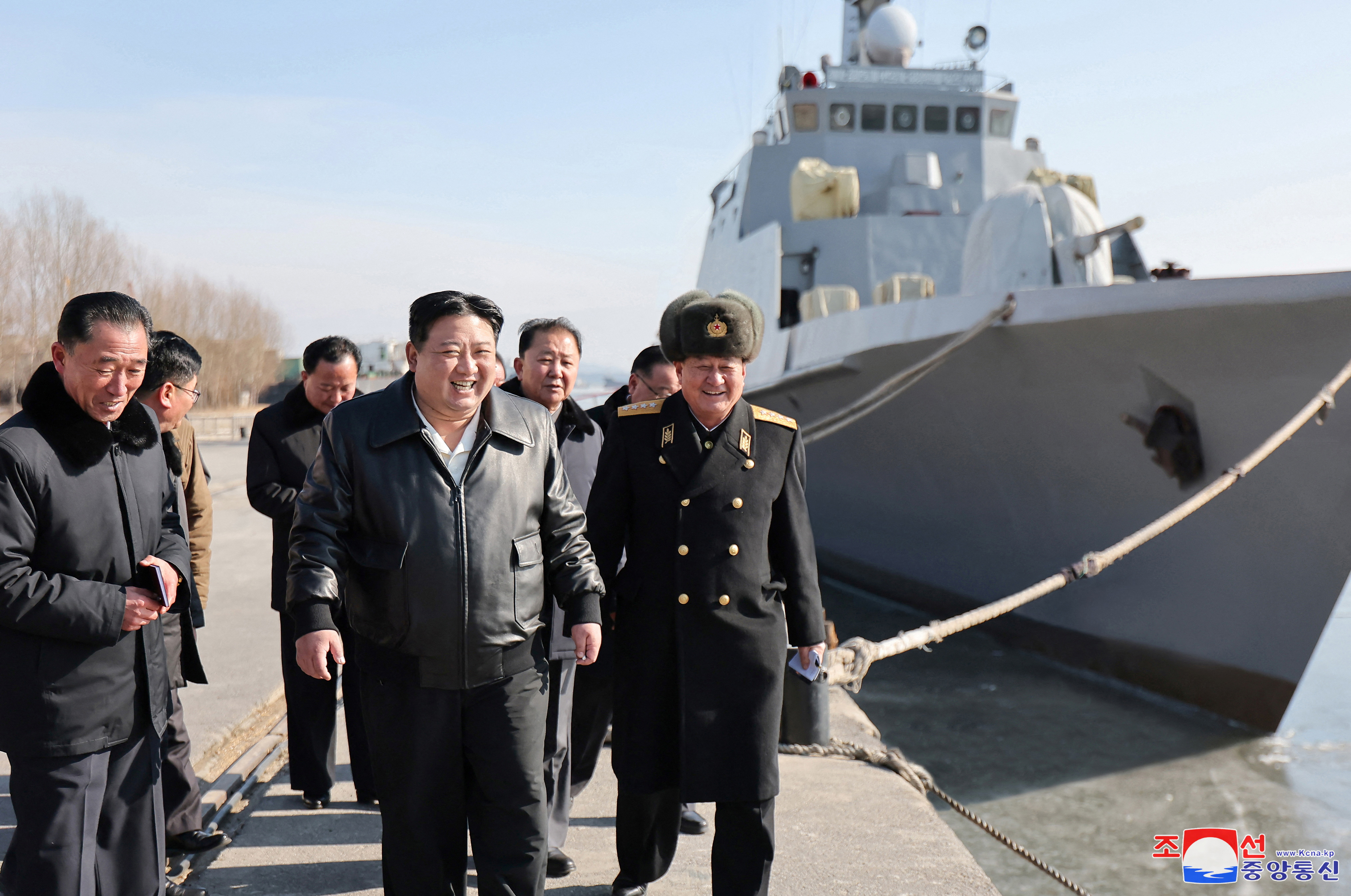 North Korean leader Kim Jong Un visits the Nampo Shipyard