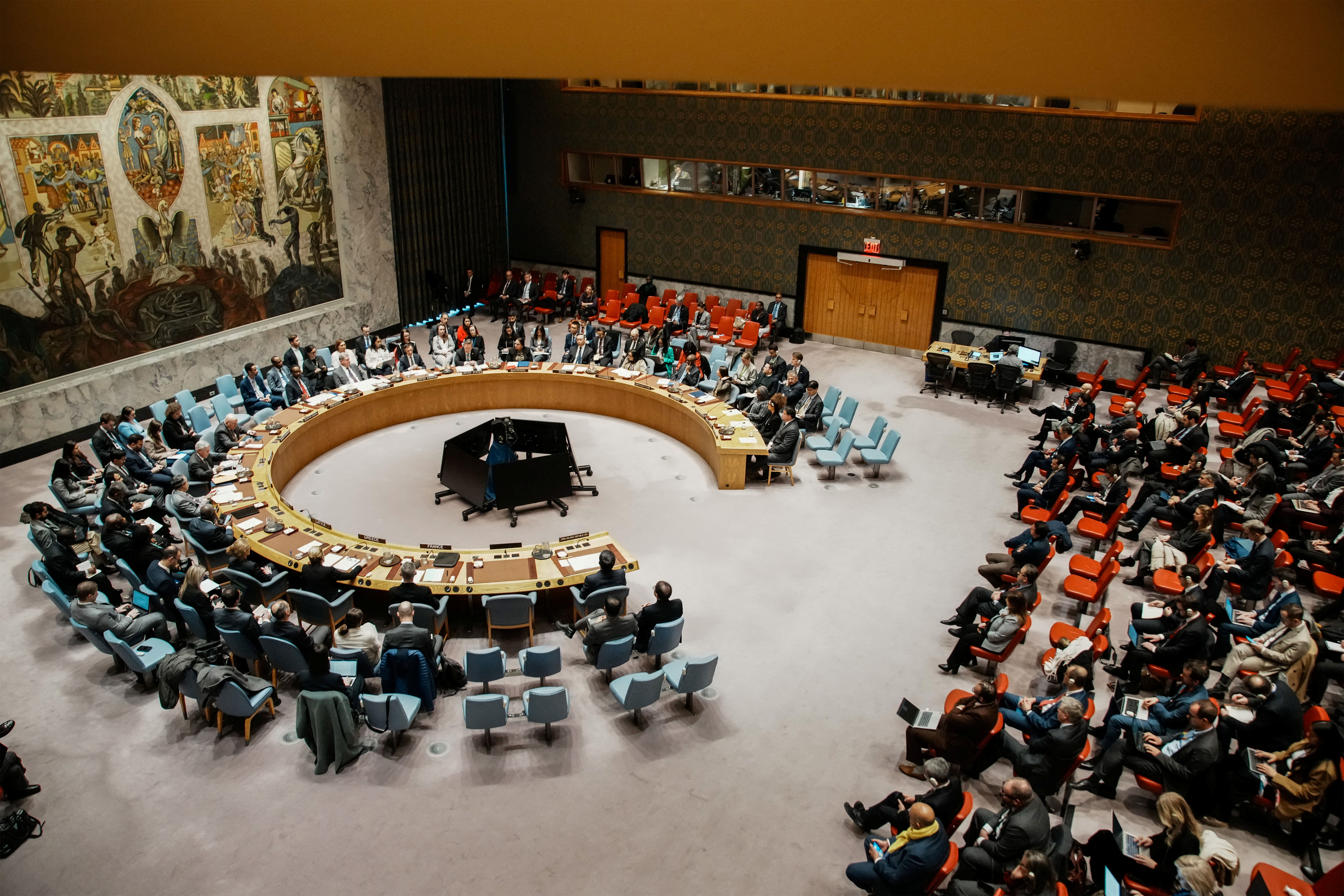 Members of the UN Security Council meet on Iran at the request of the United States at U.N. headquarters in New York