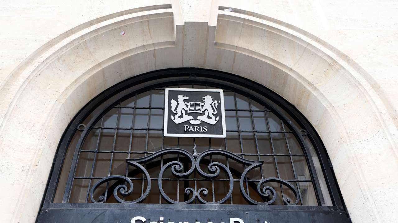 Institute of Political Studies (IEP) or "Sciences Po" main entrance at the Institute in Paris