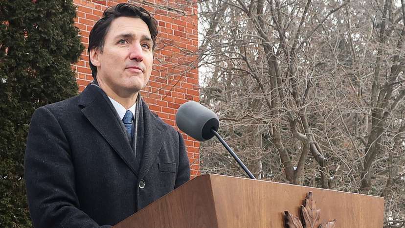 Canada's PM Justin Trudeau announces he intends to step down as Liberal Party leader, at Rideau Cottage, in Ottawa