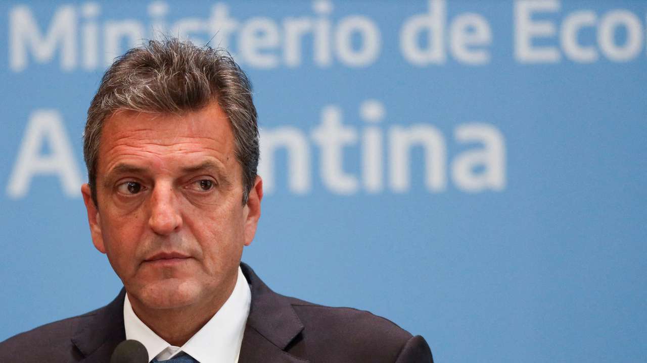 FILE PHOTO: Argentina's presidential candidate Sergio Massa holds a press conference, in Buenos Aires