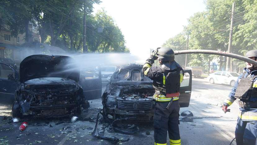 Aftermath of a Russian military strike in Sumy