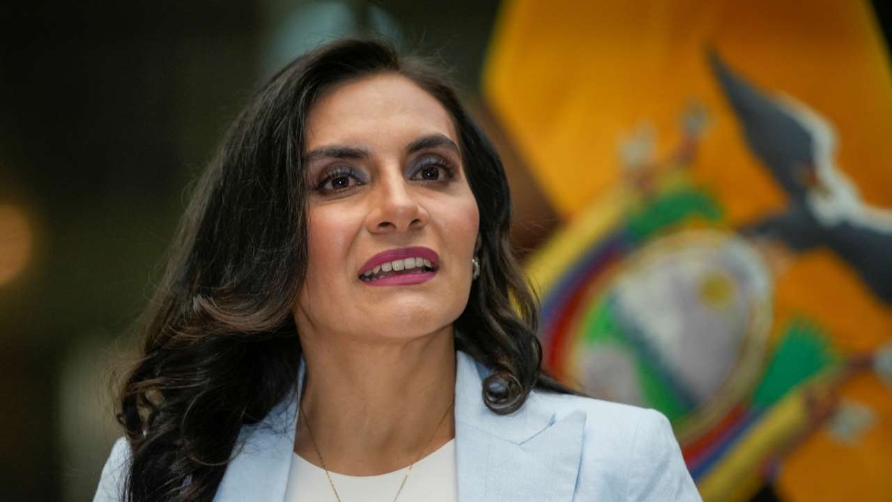 Ecuador's Vice President Veronica Abad holds press conference amid spat with President Daniel Noboa, in Quito
