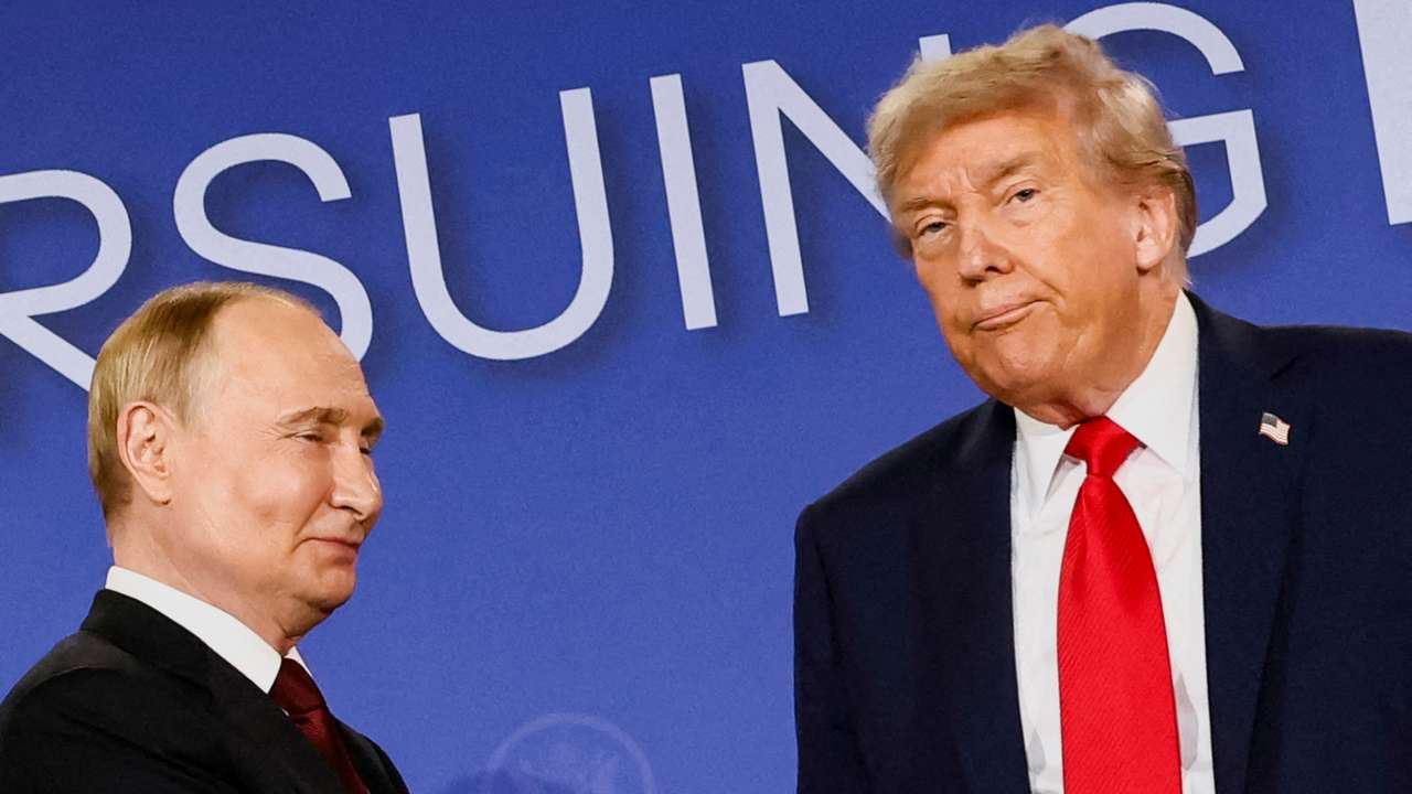 FILE PHOTO: U.S. President Trump meets with Russian President Putin in Alaska