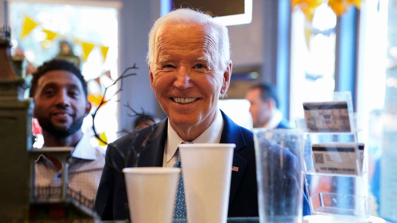 U.S. President Joe Biden visits BMore Licks for icecream during a visit in Baltimore