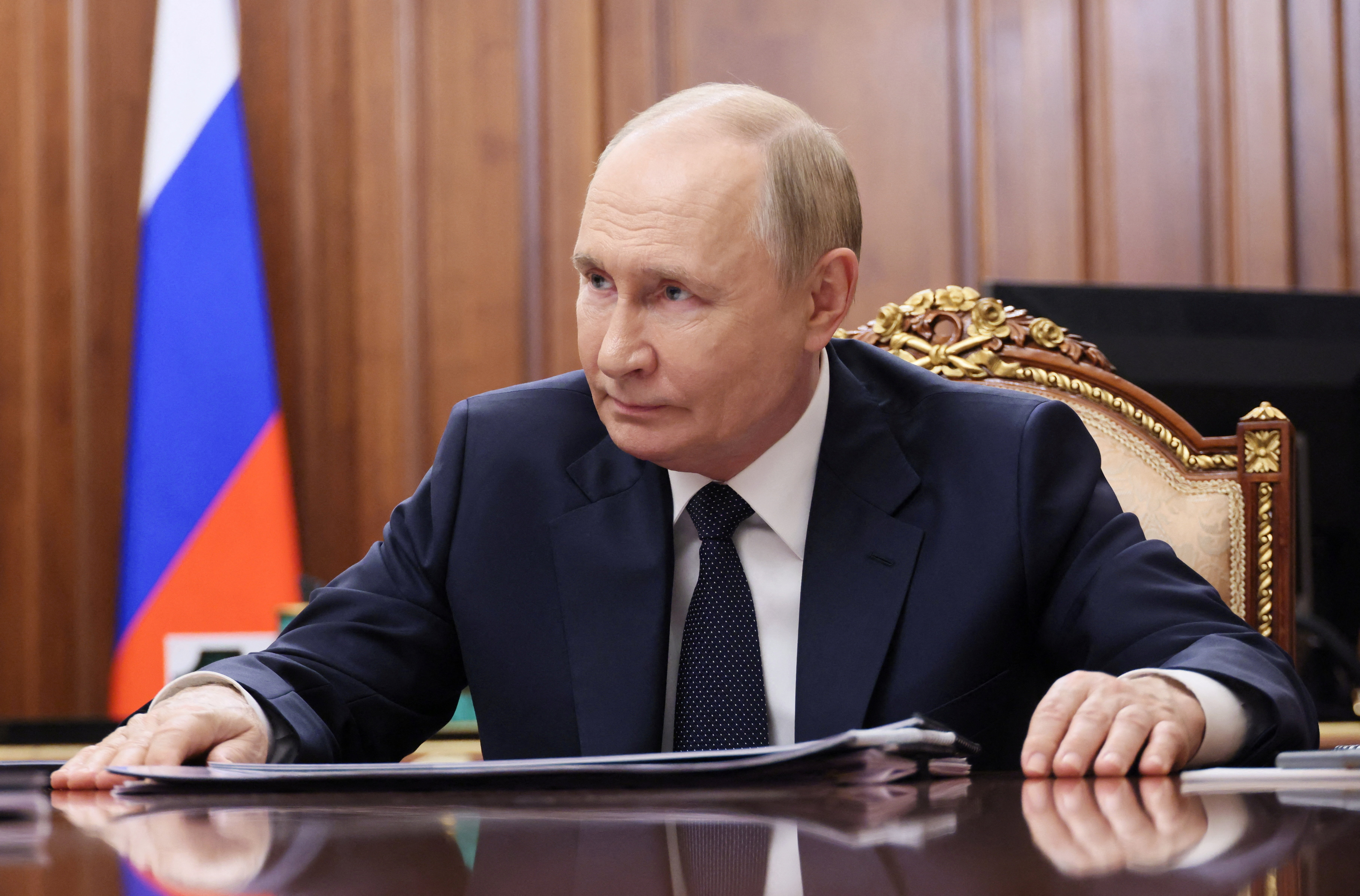 Russian President Putin meets Donetsk region's Moscow-installed leader Pushilin in Moscow
