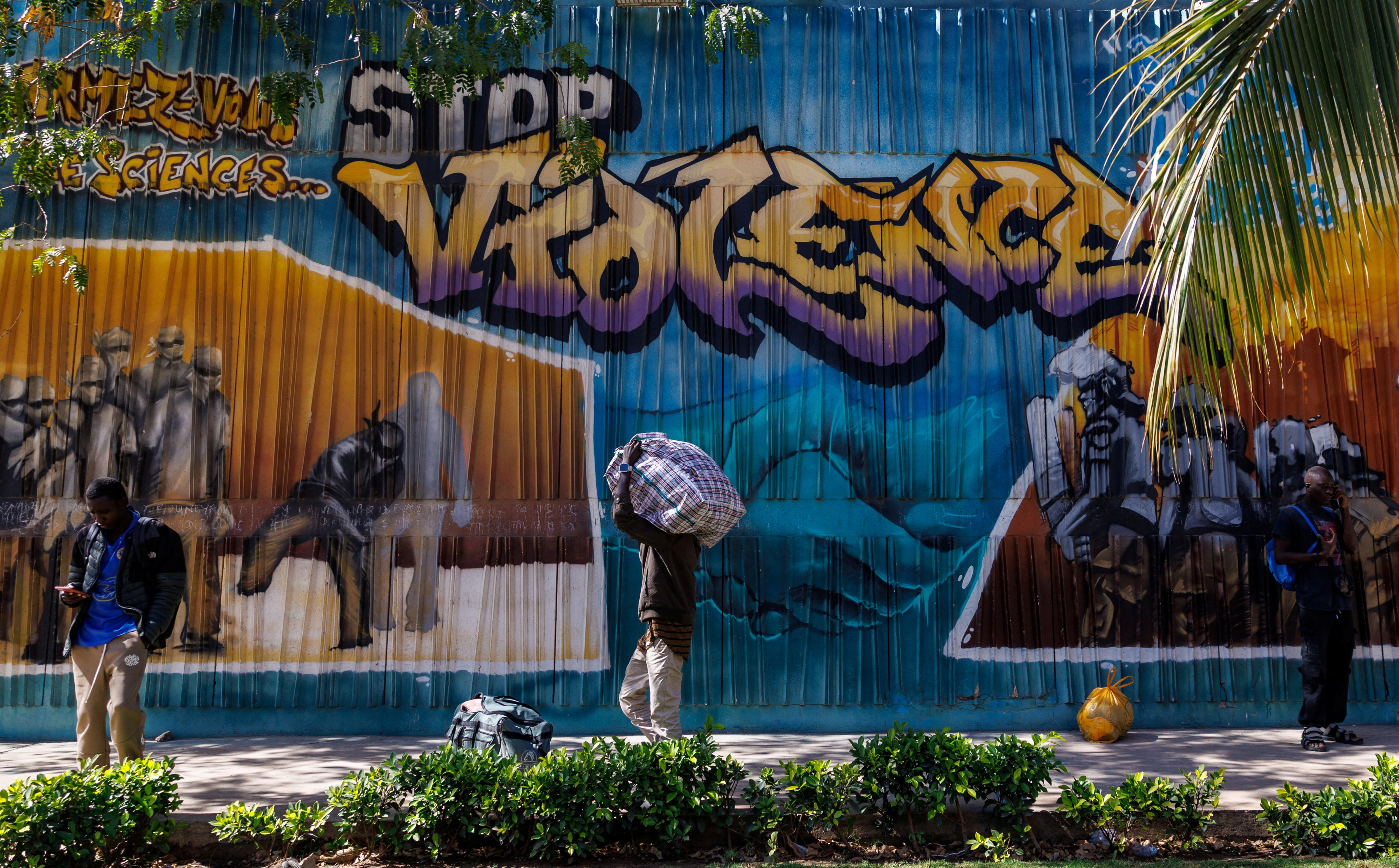 Aftermath of clashes with security forces in which demonstrators have been demanding stipends and other financial support in Dakar