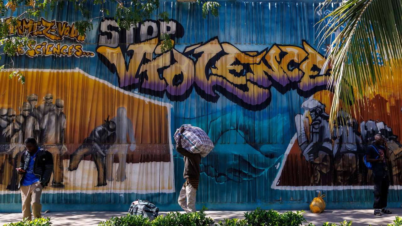 Aftermath of clashes with security forces in which demonstrators have been demanding stipends and other financial support in Dakar