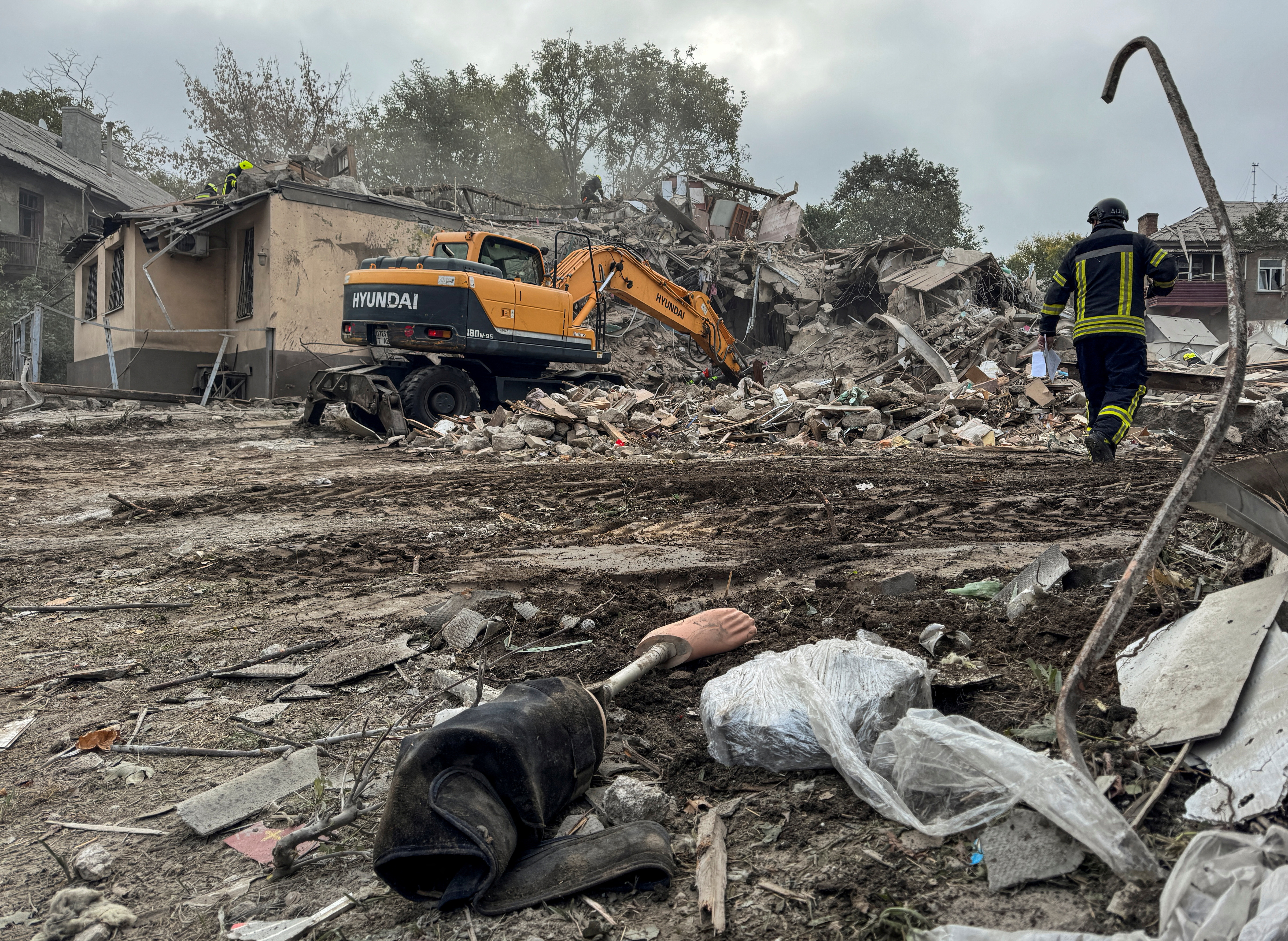 Aftermath of a Russian missile attack in Dnipro