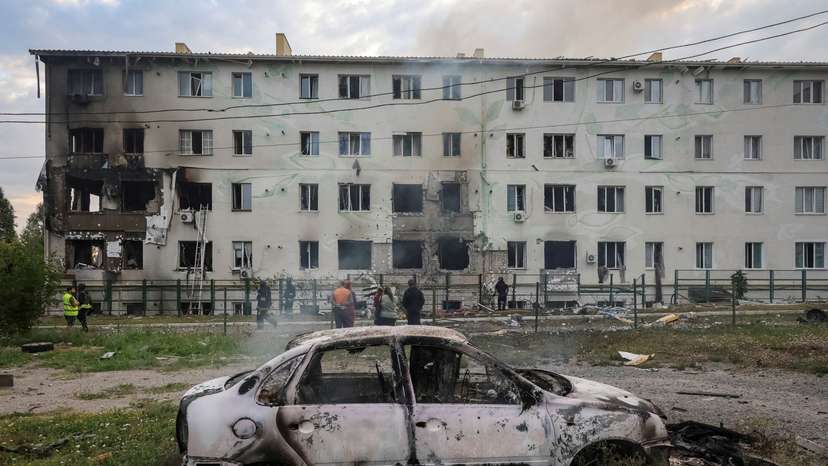 Aftermath of a Russian drone attack in Kharkiv