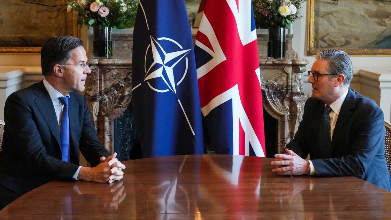 NATO Secretary General Rutte meets Britain's PM Starmer at the British embassy, in Paris