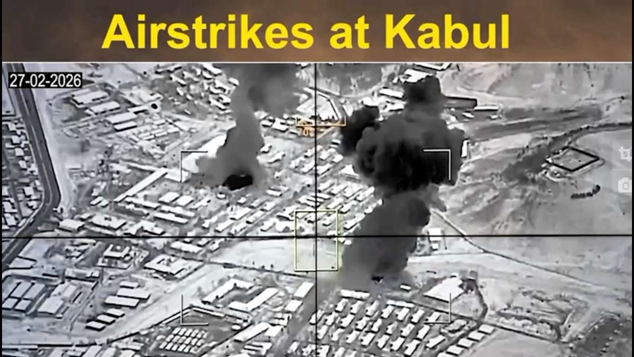 Smoke rises following what Pakistani and Taliban officials say are Pakistani strikes, in Kabul