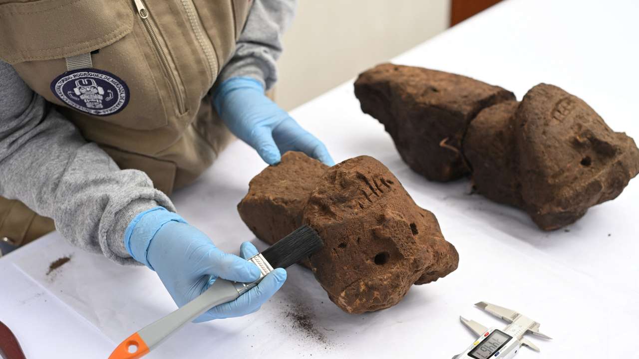 Archaeologists discover two ceremonial club heads in the Peruvian Amazon