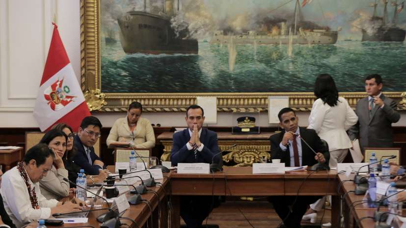 Peruvian President Jeri addresses Congress over undisclosed meetings, in Lima