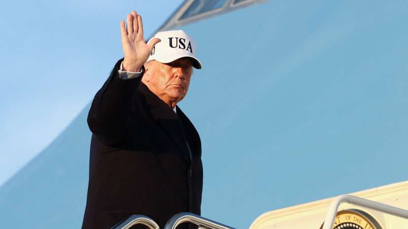 U.S. President Trump boards Air Force One for travel to Florida, at Joint Base Andrews
