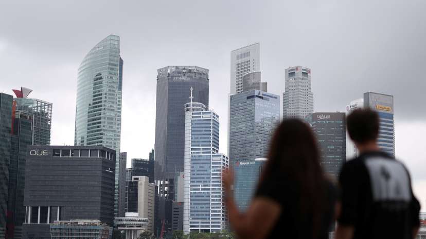 A view of the central business district in Singapore