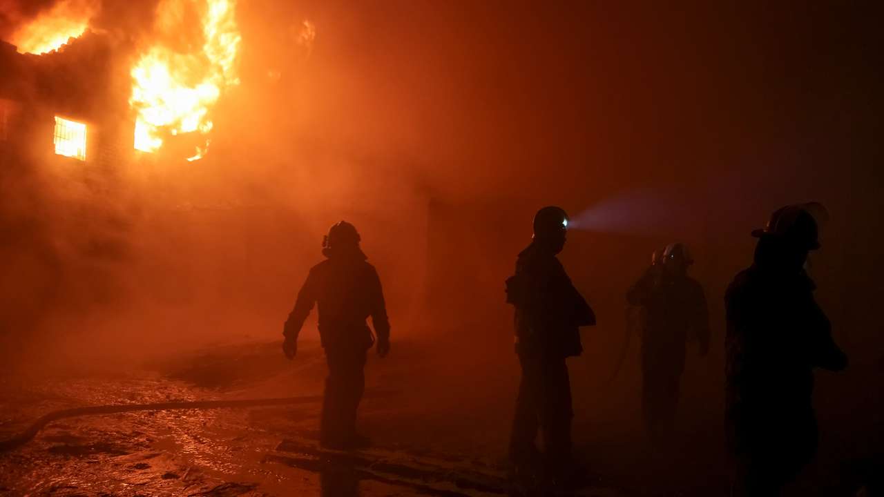 Aftermath of a Russian drone attack in Kharkiv