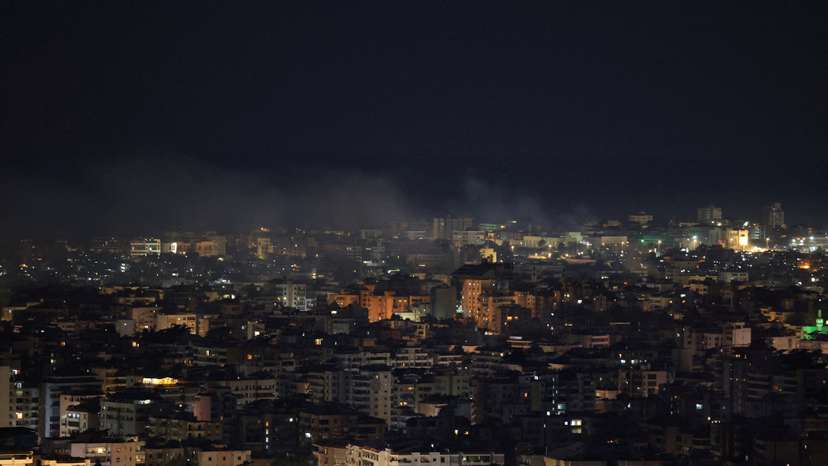 Smoke rises after Israeli strikes in Beirut's southern suburbs