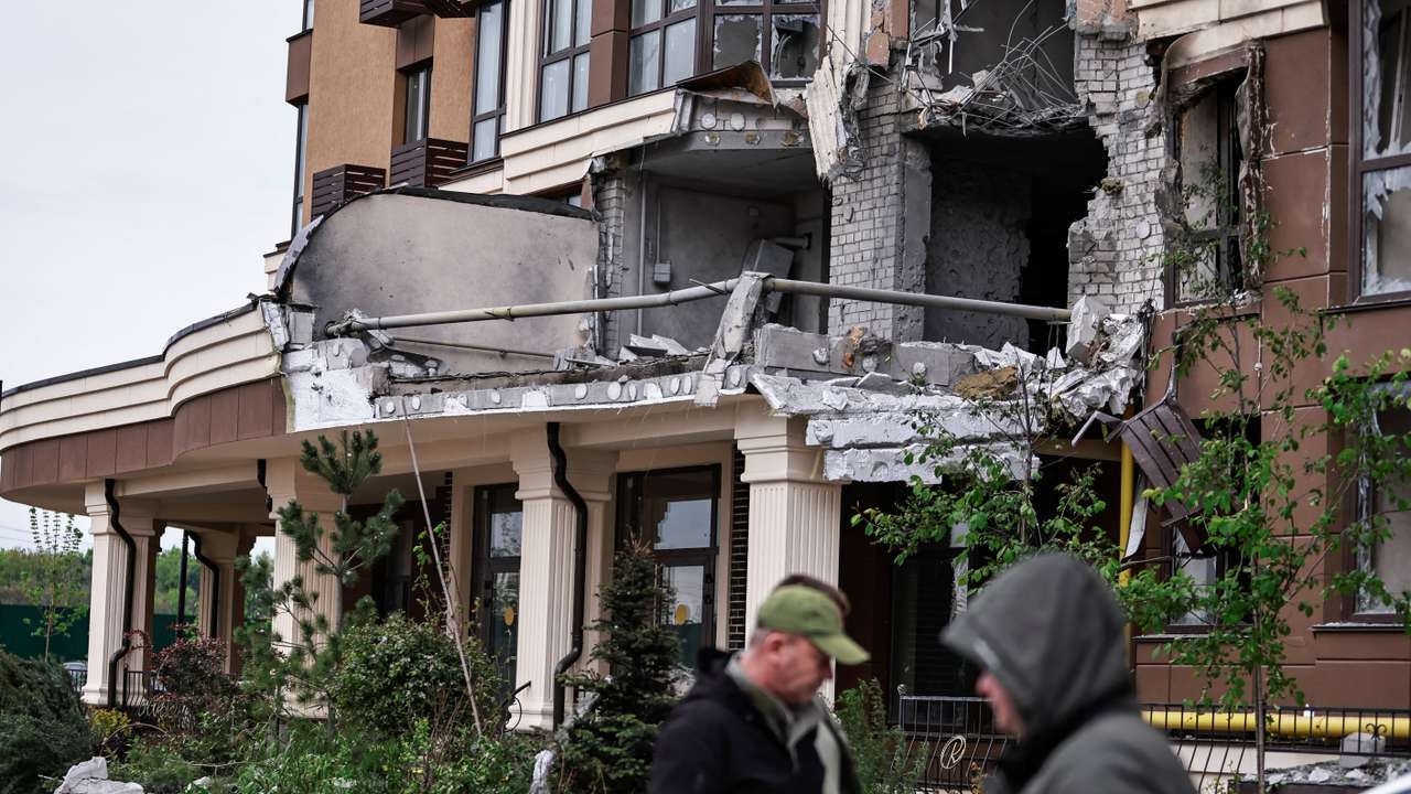 Russian drone strike in Kyiv