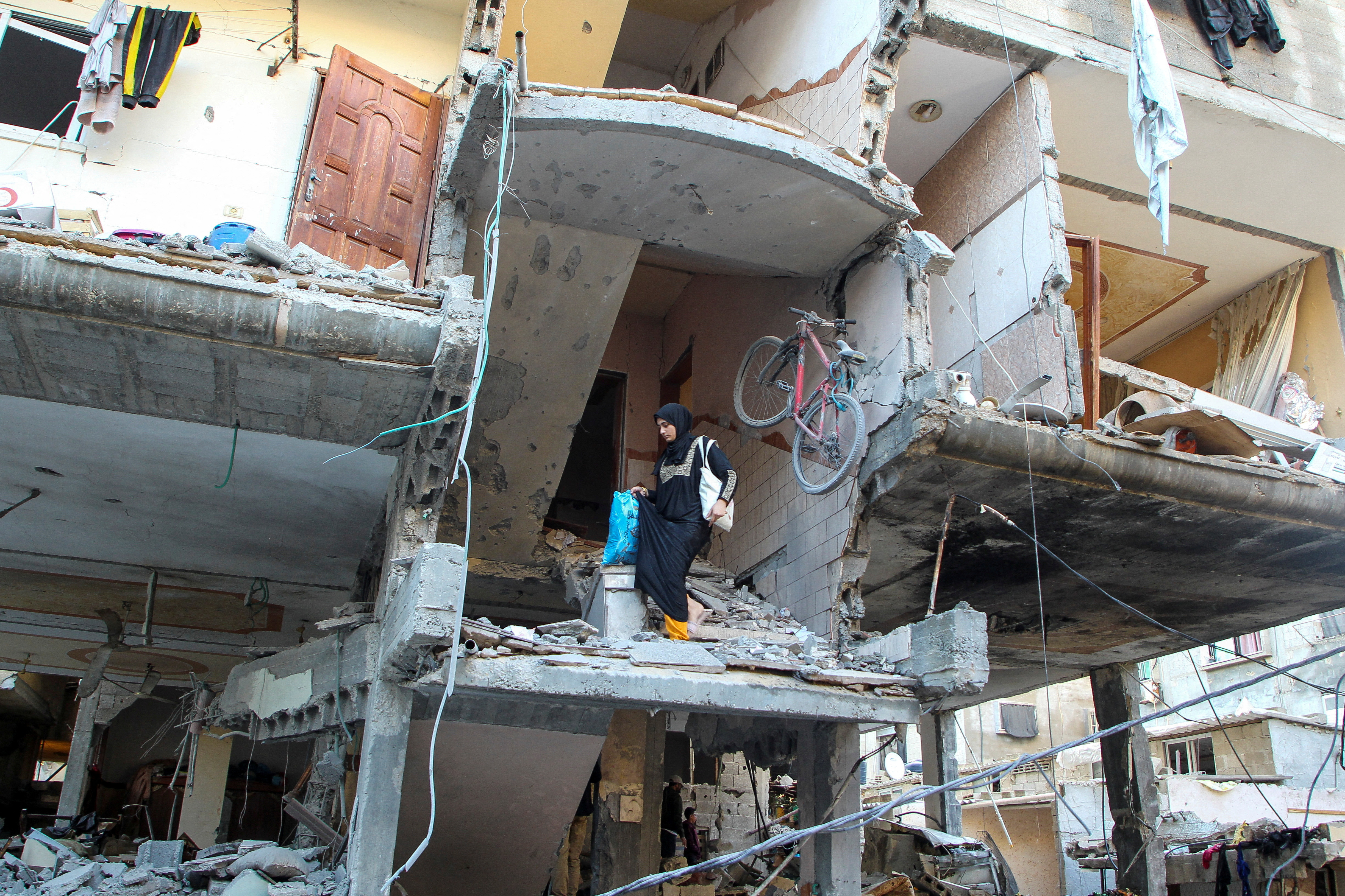 Aftermath of an Israeli strike on a house in Rafah