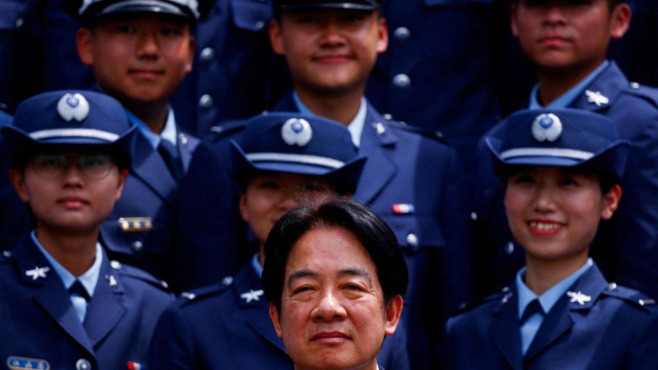 FILE PHOTO: Taiwan President Lai Ching-te attends a graduation ceremony of military academies in Taipei