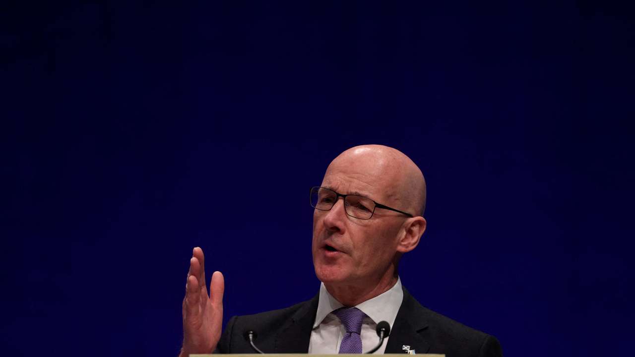 FILE PHOTO: John Swinney speaks at the SNP Annual National Conference in Aberdeen