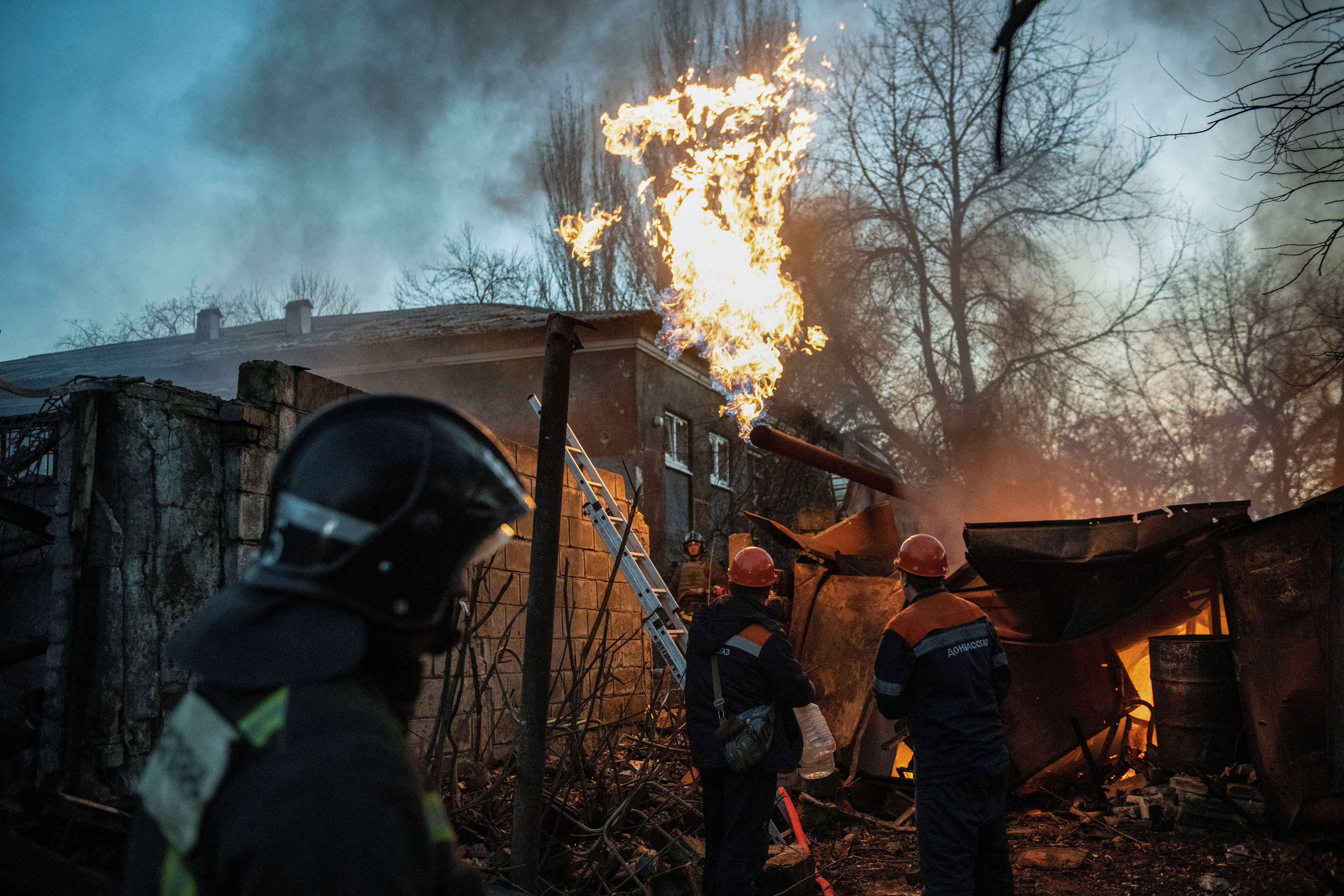 Aftermath of recent shelling in Donetsk