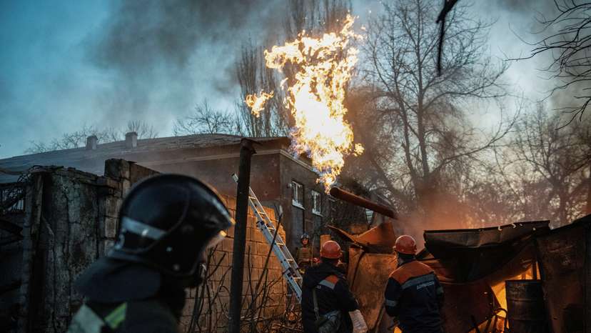 Aftermath of recent shelling in Donetsk