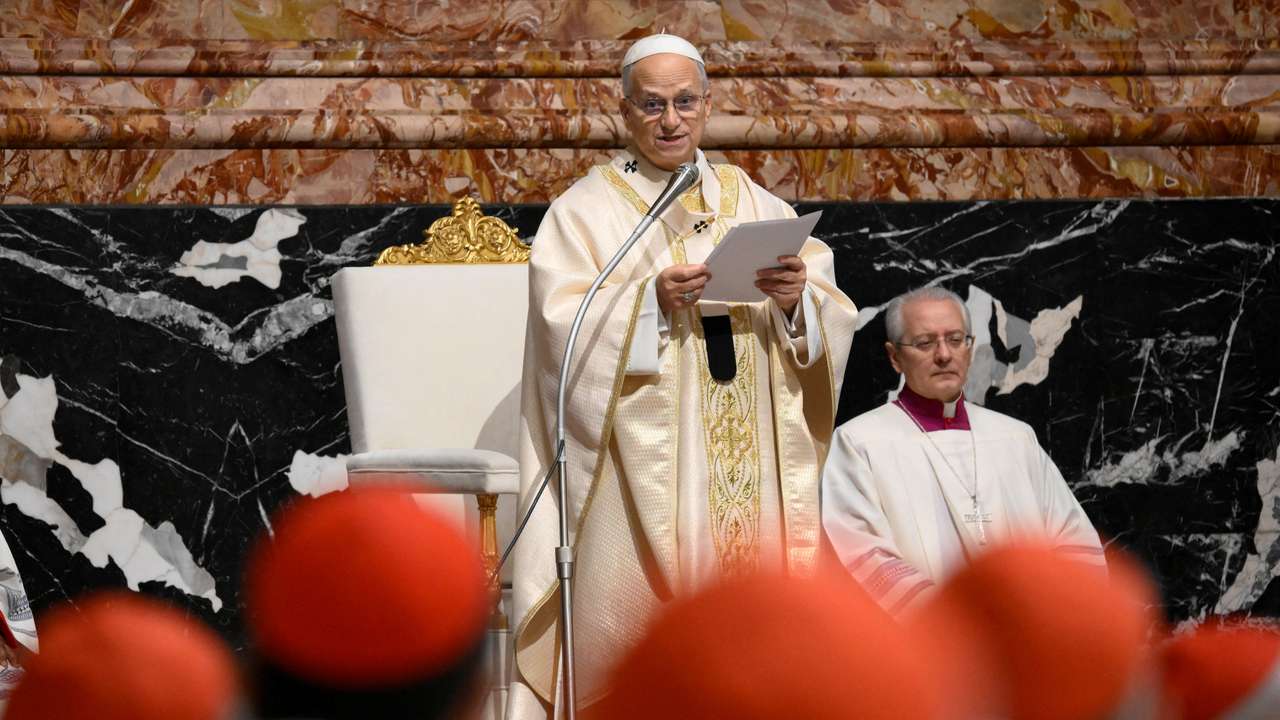 Pope Leo XIV meets with the world's Catholic cardinals as part of a two-day summit, at the Vatican
