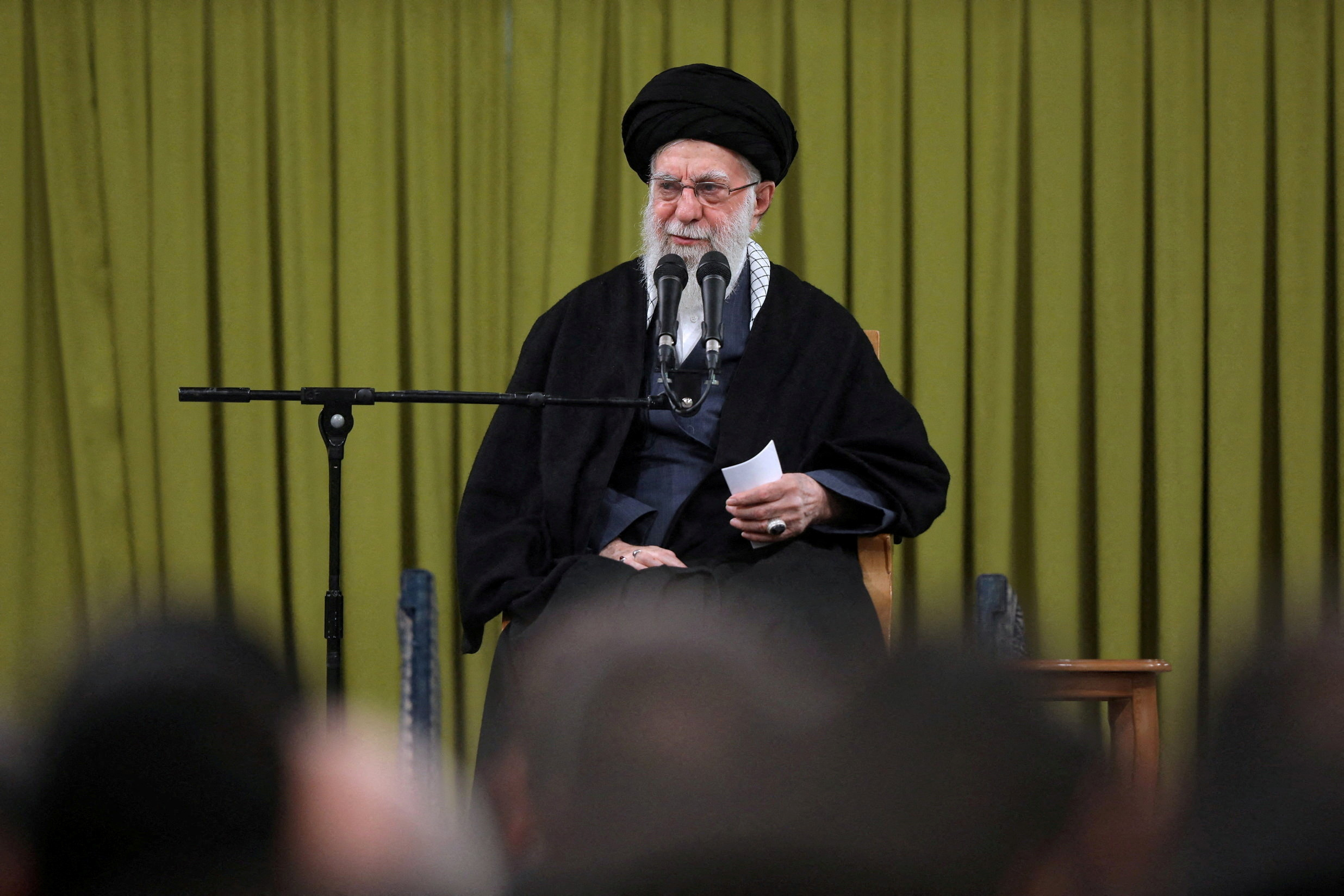 FILE PHOTO: Iran's Supreme Leader Ayatollah Ali Khamenei speaks during a meeting in Tehran