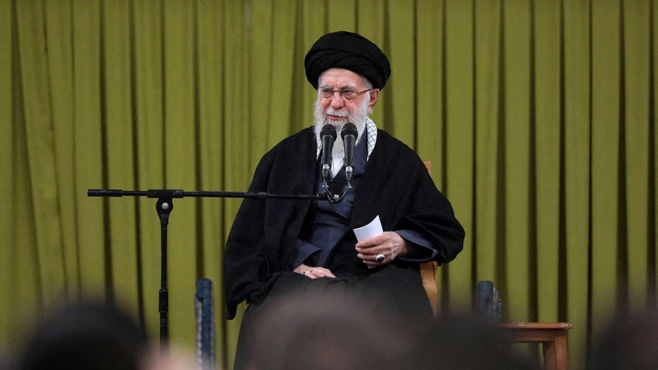FILE PHOTO: Iran's Supreme Leader Ayatollah Ali Khamenei speaks during a meeting in Tehran