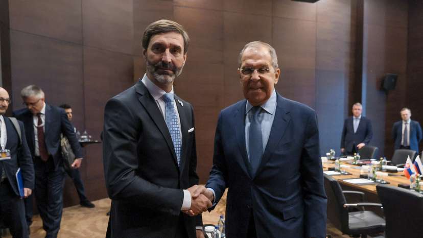 Russia's Foreign Minister Lavrov meets Slovakia's Foreign Minister Blanar in Antalya