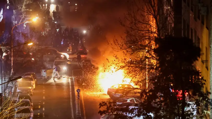 Protest over the collapse of the currency's value, in Tehran