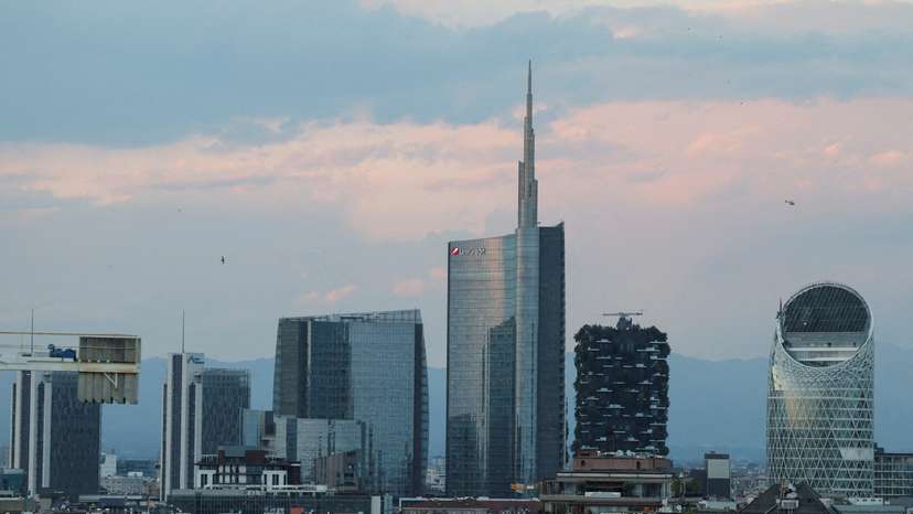FILE PHOTO: A view shows Milan's skyline during sunset