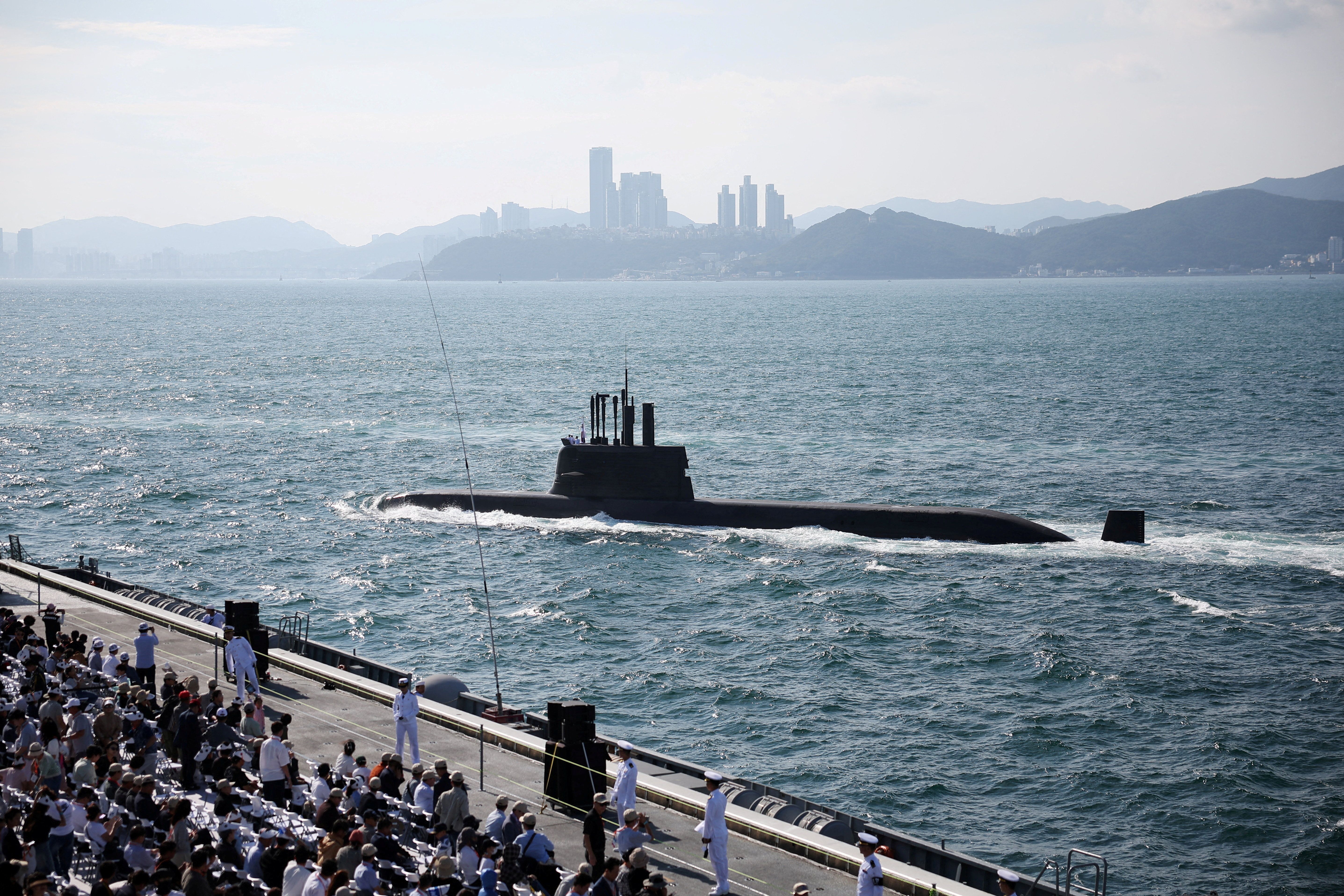 FILE PHOTO: South Korean Navy marks 80th anniversary with fleet review in Busan