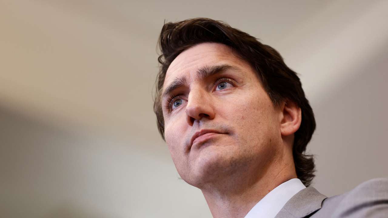 FILE PHOTO: Canada's Prime Minister Justin Trudeau holds a press conference in response to the release of a special report on foreign interference, on Parliament Hill in Ottawa