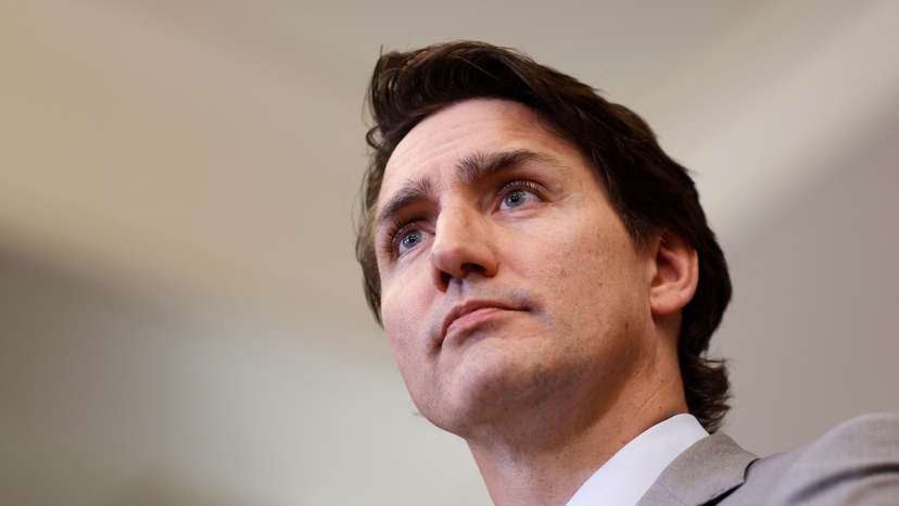 FILE PHOTO: Canada's Prime Minister Justin Trudeau holds a press conference in response to the release of a special report on foreign interference, on Parliament Hill in Ottawa