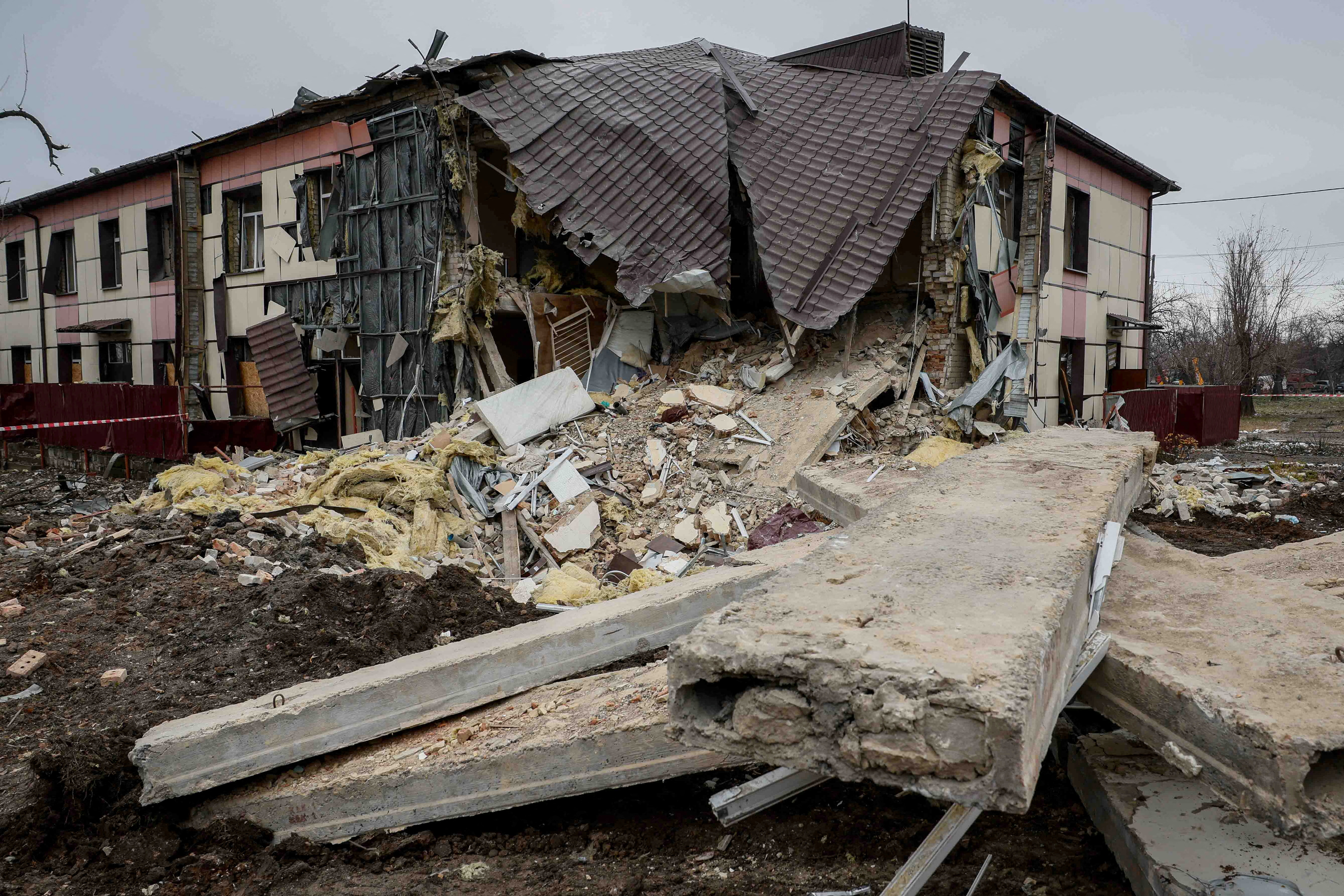 FILE PHOTO: Aftermath of a Russian missile strike in Selydove