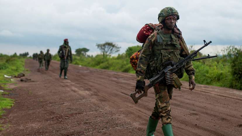FILE PHOTO: Congo's M23 rebels withdraw from seized positions in goodwill gesture, in Kibumba