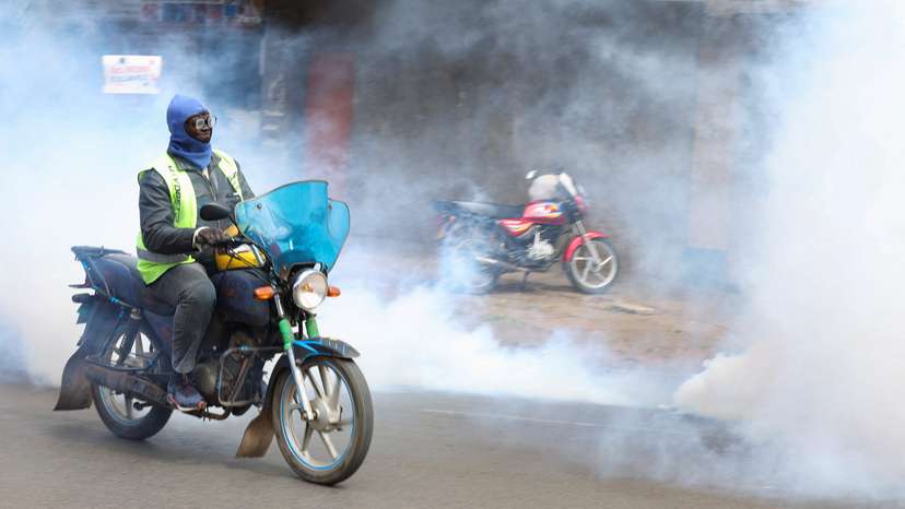 Human rights activists protest following Albert Ojwang's death in police custody at the Central Police Station, in Nairobi