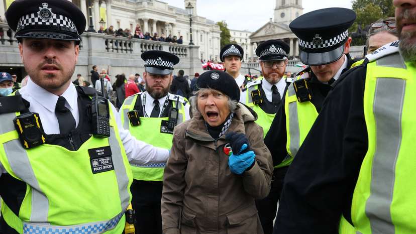 Protest against the British government's ban on Palestine Action in London