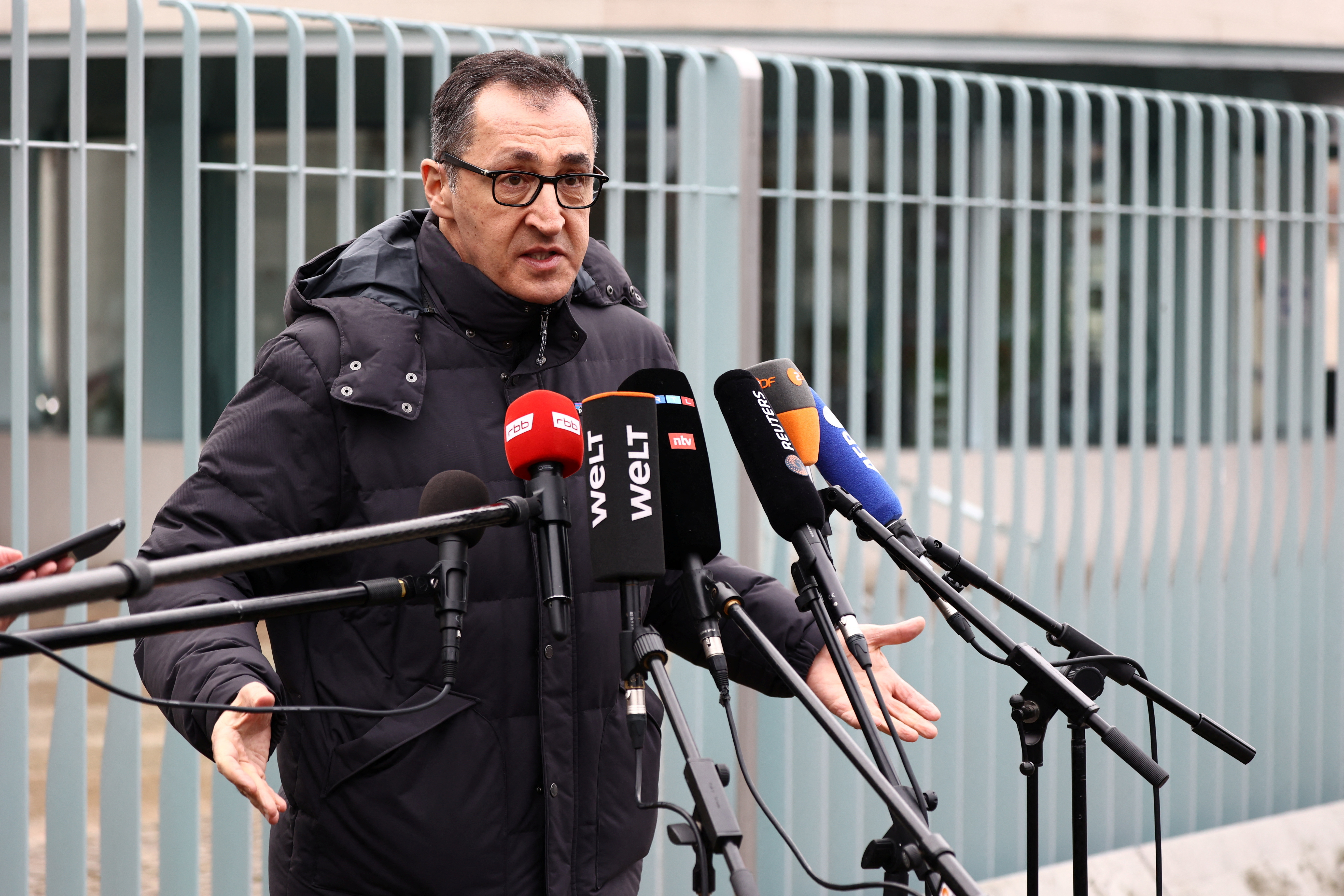German Food and Agriculture Minister Cem Ozdemir gives a statement, in Berlin