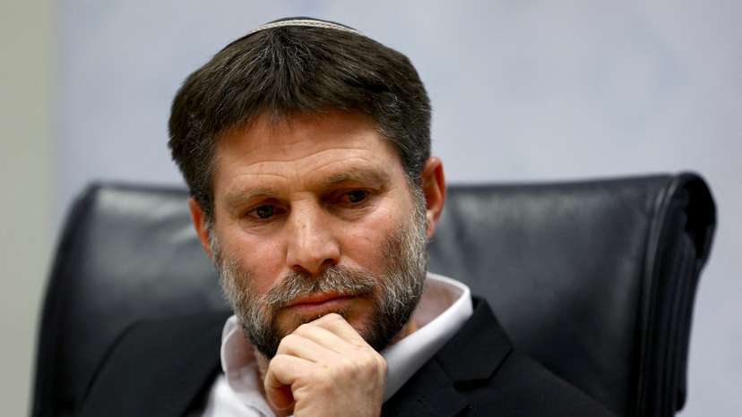 FILE PHOTO: Israeli Finance Minister Bezalel Smotrich speaks to the media in Jerusalem