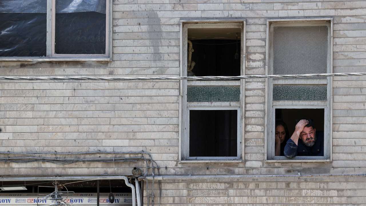 Aftermath of a strike on a residential building in Tehran