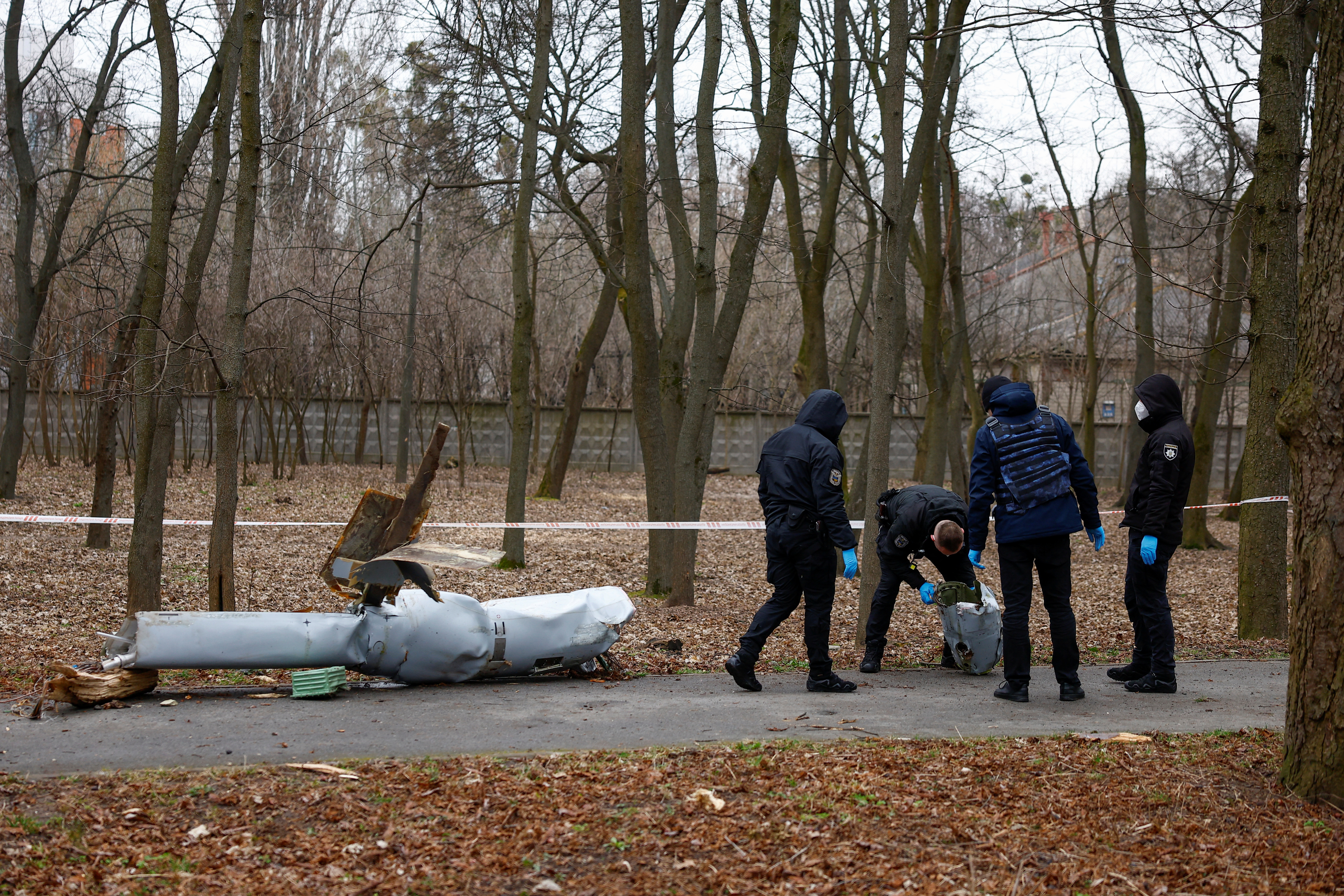 Aftermath of a RUssian missile strike in Kyiv