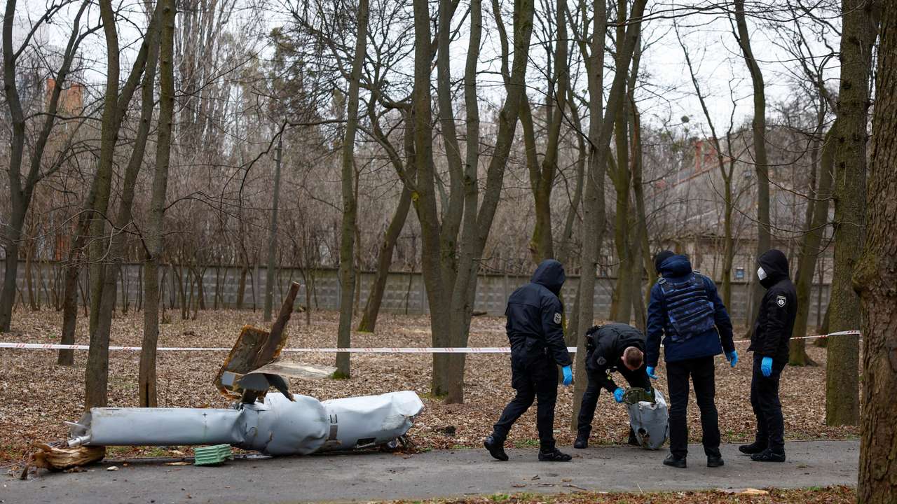Aftermath of a RUssian missile strike in Kyiv