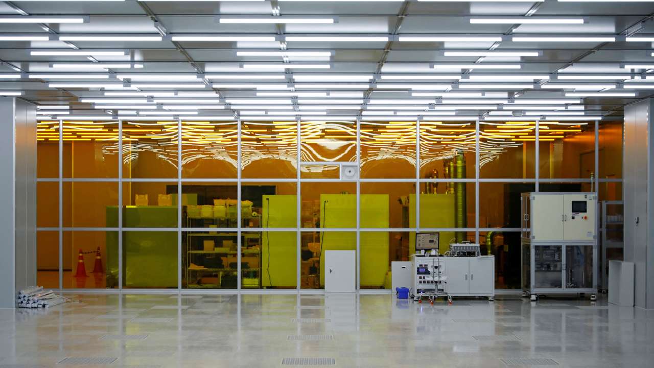 FILE PHOTO: Semiconductor testing equipments are seen at a clean room of National Nanofab Center in Daejeon
