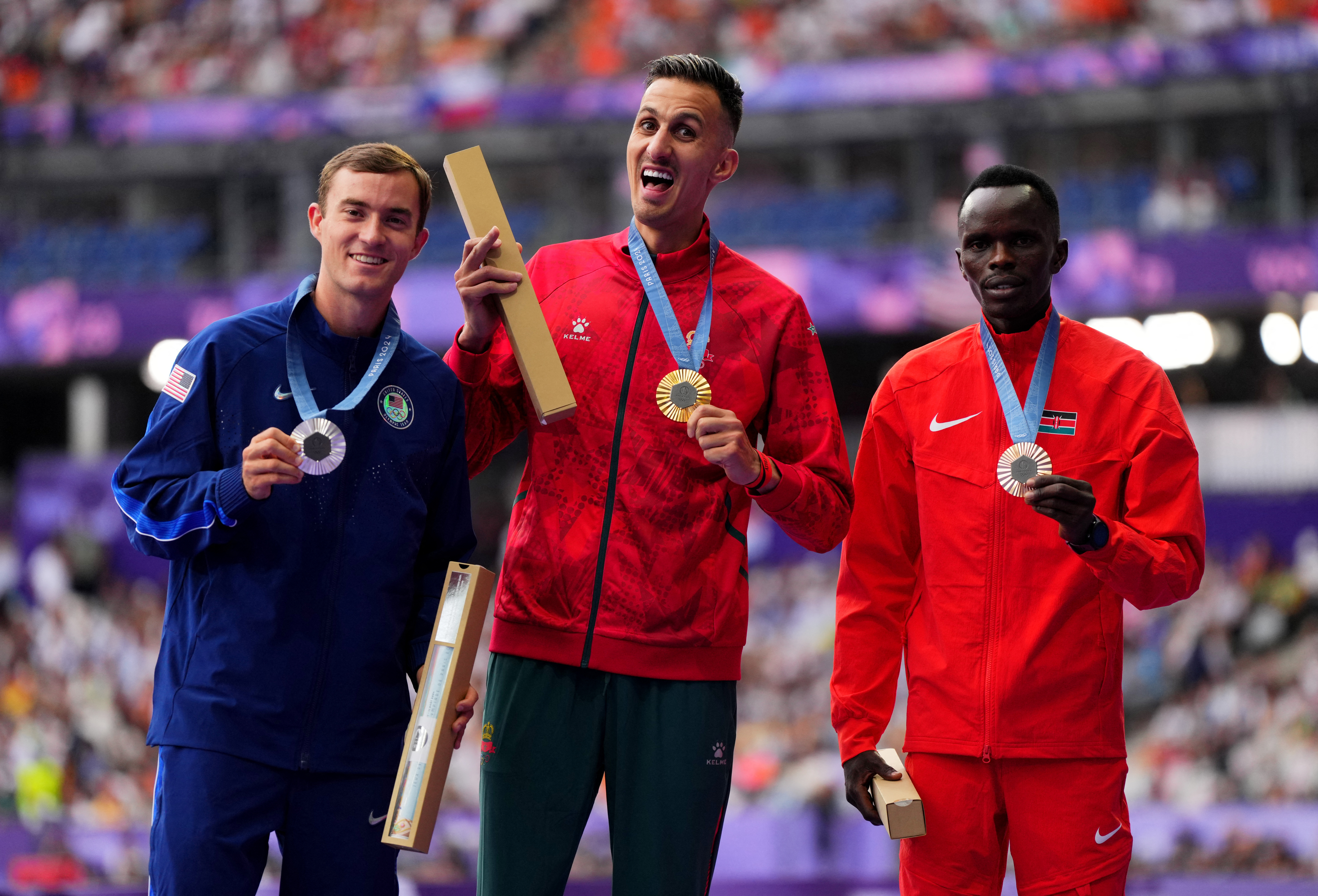 Athletics - Men's 3000m Steeplechase Victory Ceremony